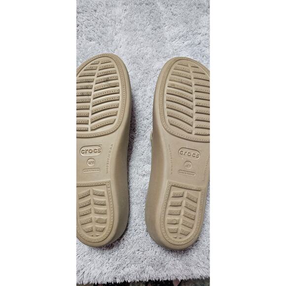 Crocs Patricia Sandals Womens 11 Tan Brown Comfort Slip On Strappy Slides - Picture 2 of 2